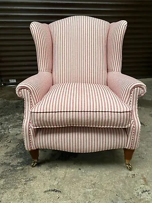 Laura Ashley Armchair  -Southwold Chair - Red Pinstripe Also Available In Blue • £600