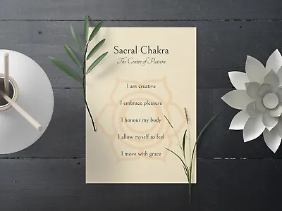 Sacral Chakra Print Meditation Poster Yoga Studio Art UNFRAMED • £6.99