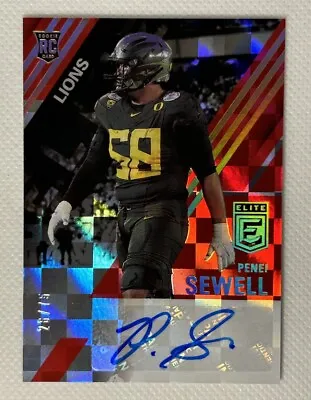 2021 PENEI SEWELL Panini Donruss Elite Rookie Autographs Red /75 #ERA-PSE Lions • $58