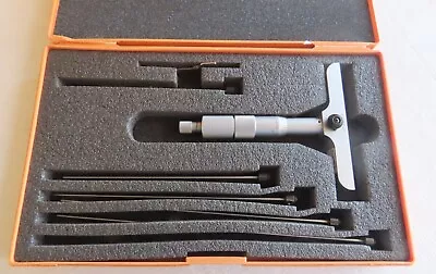 Mitutoyo 129-132 DMC 4-6  0-6  Depth Micrometer 4  Base 5 Rod Tool Set In Case • $110
