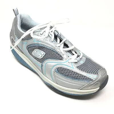 Women's Skechers Shape-Ups XF Walking Shoes Sneakers Size 10 Gray Blue W13 • $22.03