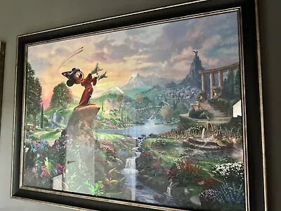Disney Thomas Kinkade Framed Fantasia Mickey Mouse Canvas Print Large • £55