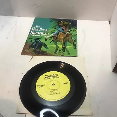 Vtg 1970s The Headless Horseman Of Sleepy Hollow Book & 45 RPM Record Set • $9.99