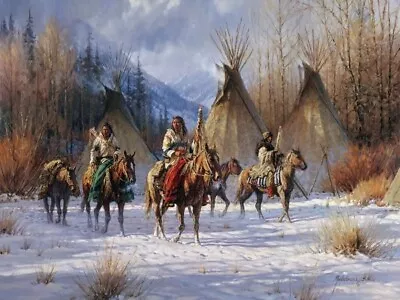 HUNTERS MORNING - INDIAN PRINT 11 X 14 NEW O/E - MARTIN GRELLE • $24.95