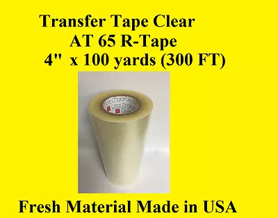 1 Roll 4  X 300 Ft  Application Transfer Tape Vinyl Signs R TAPE  Clear At 65 • $40