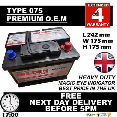 Lion Equivilent 075 027 065 Car Battery 50ah 570 Cca 12v Heavy Duty O.e.m. • £47.99