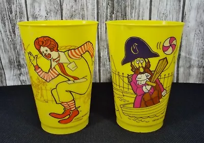 Vintage McDonalds 1978 Plastic Cups Lot Of 2 Ronald McDonald & Captain Crook • $6.95