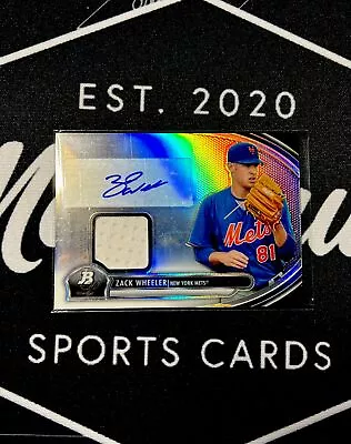 Zach Wheeler Auto Jersey Patch 2013 Bowman Platinum AR-ZW Philadelphia Phillies • $21.70