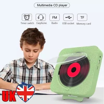 Portable CD Player Wall Mounted Bluetooth-compatible 5.1 FM Radio With Bracket • £42.23