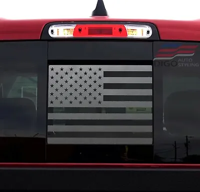 $16.80 • Buy Fits 2009 - 2022 Dodge RAM Back Middle Window American Flag Decal Sticker Black