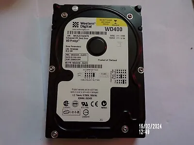 WD400EB-00JEF0 Western Digital Protege 40GB IDE Internal Hard Drive 7200rpm  • £10