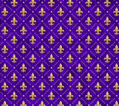 Fabric Mardi Gras Fleur De Lys On Purple Cotton QUILTING TREASURES 1/4 Yd 28446V • $1.99