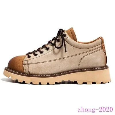 Retro Mens Patchwork Classic Platform Lace Up British Outdoor Casual Work Shoes • $67.14