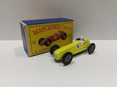 Matchbox Lesney 52 Maserati 4CLT Racer Rare No 5 Decal VNMB Original Box • $189.80