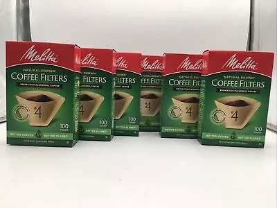 	Melitta #4 Cone Coffee Filters Natural Brown 100 Count Pack Of 6 600 Total 	 • $31.75