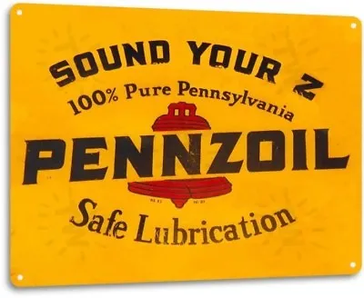 Pennzoil Logo Motor Oil Vintage Ad Garage Motor Retro Wall Decor Metal Tin Sign • $17.99