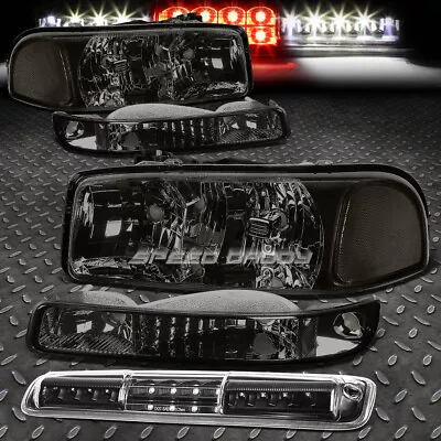 Smoke Tint Corner Headlight+bumper+black Led 3rd Brake+cargo Light For 99+sierra • $96.76