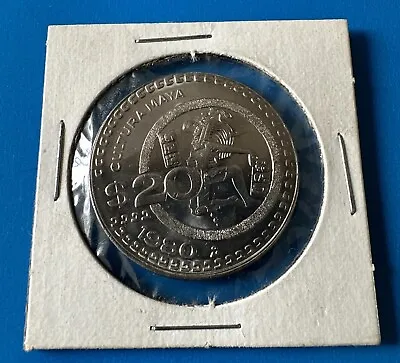 MEXICO $20 Pesos Coin Big 1980s Mayan Indian Headdress 💵 • $4.76