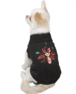 Zack & Zoey Poinsettia DOG Sweater Christmas Sz L New With Tags • $12.99