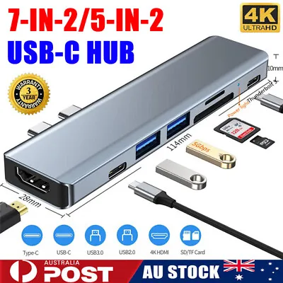 $6.69 • Buy 7/5 In 2 USB Type-C HUB HD Output 4K HDMI SD/TF USB 3.0 Adapter For MacBook Pro