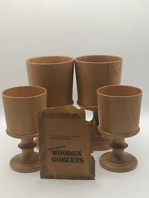 Wooden Goblets X 4 Handcrafted In NZ  15cm X 7.5cm & 11.5 Cm 6.5cm • $31.99