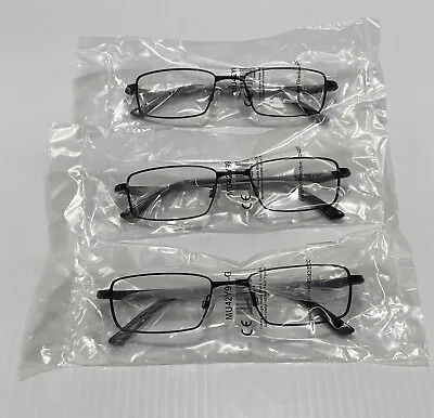 Brand New Lot Of 3 Randolph MU42Y99-G MUGA 54[]19 145MM Black Eyeglass Frames • $59.99