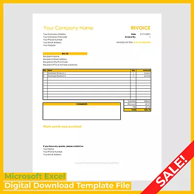 Amazon Sales Invoice / Receipt Template 2024 | Microsoft Excel | Easy To Use • £1.99