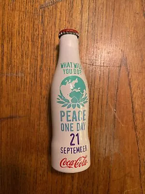 Collectible Alluminium COCA-COLA Coke Bottle By Peace One Day UNOPENED • £9.50