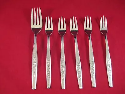 Vintage Gorham Stainless ‘Flower Song’ Cocktail Seafood 3 Tine Forks Flatware  • $12.99