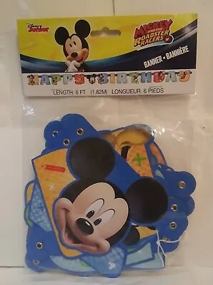 Mickey Mouse Mickey And The Roadster Racers  Jointed Happy Birthday Banner 6FT • $8.99