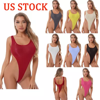 US Womens Summer Swimsuit Monokini Swimwear High Cut Thongs Teddy Bodysuit Sheer • $7.43