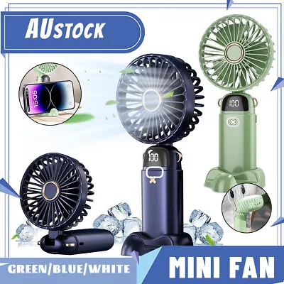 $21.50 • Buy Hand Held Fan 5 Mode Mini Folding Cooling Desk Cooler Portable USB Rechargeable