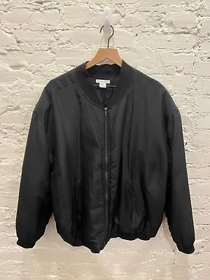 VTG High Advantage 100% Silk Bomber Jacket W/ Diamond Pleated Inner Mens LARGE • $49.99