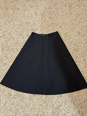 $750 Acne Studios Womens Grid Scuba Skirt Black Knee Length Lined Zip Size: 36 • $99