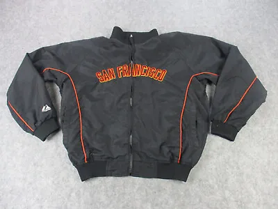 VINTAGE San Francisco Giants Jacket Boys Extra Large Black Orange MLB Dugout • $44.95