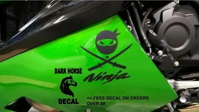 Ninja Body Decals (2)  Motorcycle Body Windshield Decals Sticker Fit Kawasaki  • $4.25