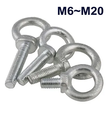 Galvanised Eye Bolt Lifting Metric Thread Heavy Duty Screws Metric M6 M8~M20 • $3.89