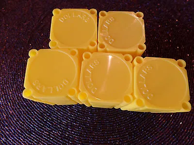 5 Yellow  Large/ Silver Dollar Coin 38.1 Mm Size Safe Plastic Square Tubes   • $10.45