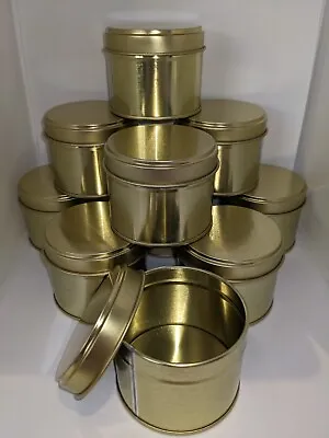 12 Empty Tins With Push-on Lids For Candle Making Or Storage In Gold 80ml • £8