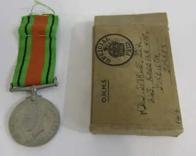 WW2 1939-1945 Medal & Box Addressed To D(ouglas) J. SMALE Esq Of Surbiton Surrey • £45