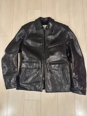 Aero Leather Long Half Belt Horsehide Leather Jacket Men Size 34 Black • $1503.98