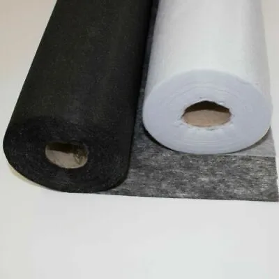 £1.99 • Buy Iron On Interfacing Fusible Light,medium & Heavy Black Or White 68mm Wide 