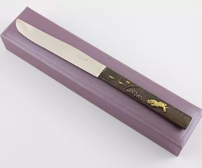 £245 • Buy Antique Japanese Kozuka Handle Letter Opener. Silver Gold Tiger. Meiji C1880