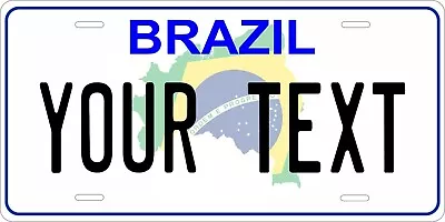 Brazil Flag V2 License Plate Personalized Custom Auto Bike Motorcycle Tag • $12.20