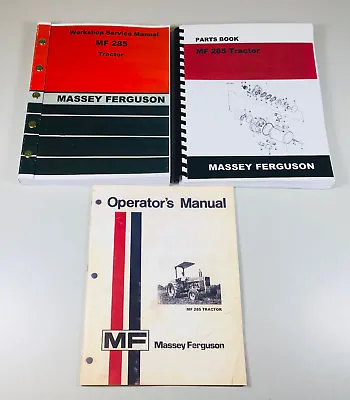 Massey Ferguson 285 Tractor Service Repair Operators Parts Manual Catalog Set • $76.97