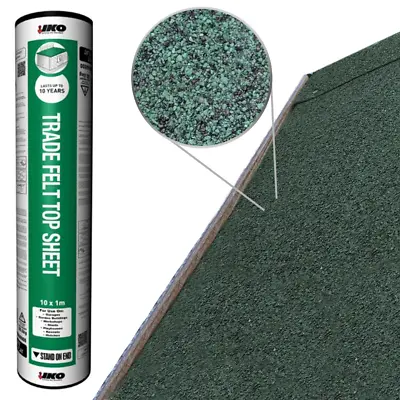 IKO Trade Top Sheet | Green 10m X 1m | Garden Roofing Shed Felt Bitumen Roof • £59.99