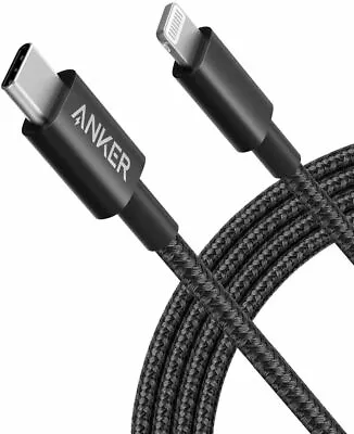 $26.99 • Buy Anker 6ft Black Nylon USB-C To Lightning Charging Cable MFi Certified For IPhone