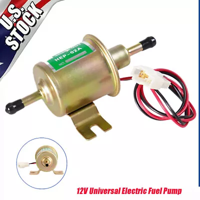$10.59 • Buy 12V Universal Electric Fuel Pump 4-7PSI Inline Low Pressure Gas Diesel HEP-02A