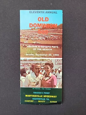 1966 NASCAR Martinsville Old Dominion 500 Brochure/Ticket Order Form/Schedule • $9.95