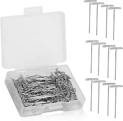 T Pins 100 Pack 1 Inch T-Pins T Shape Sewing Pins For Blocking Knitting Stain • $9.54